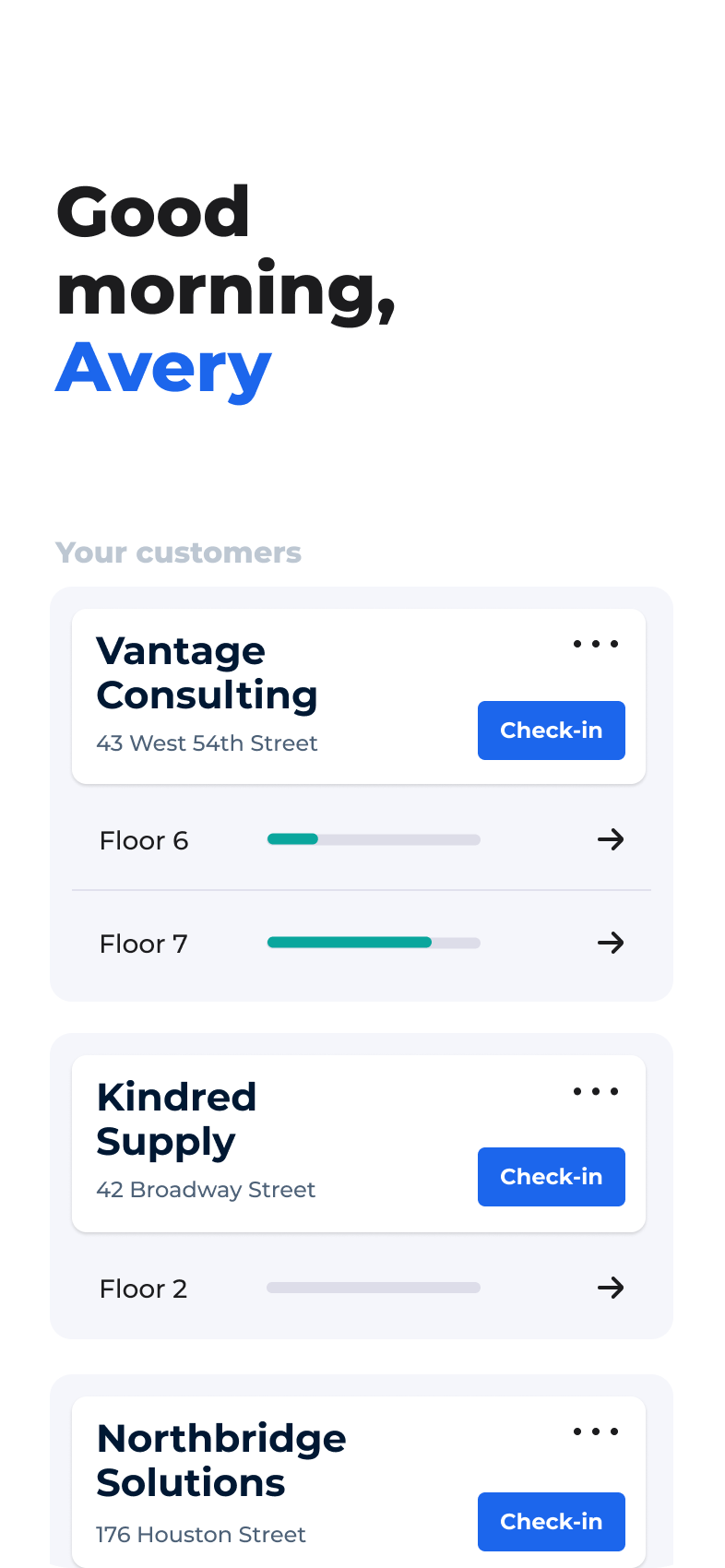 Mobile app screen showing overall Space QA progress overview, a planned future feature